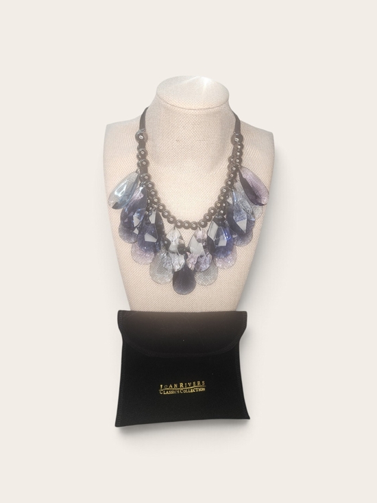 Joan Rivers Jewelry - Joan Rivers Classics Collection Signed Blue Gray Lucite Teardrop Bib Statement